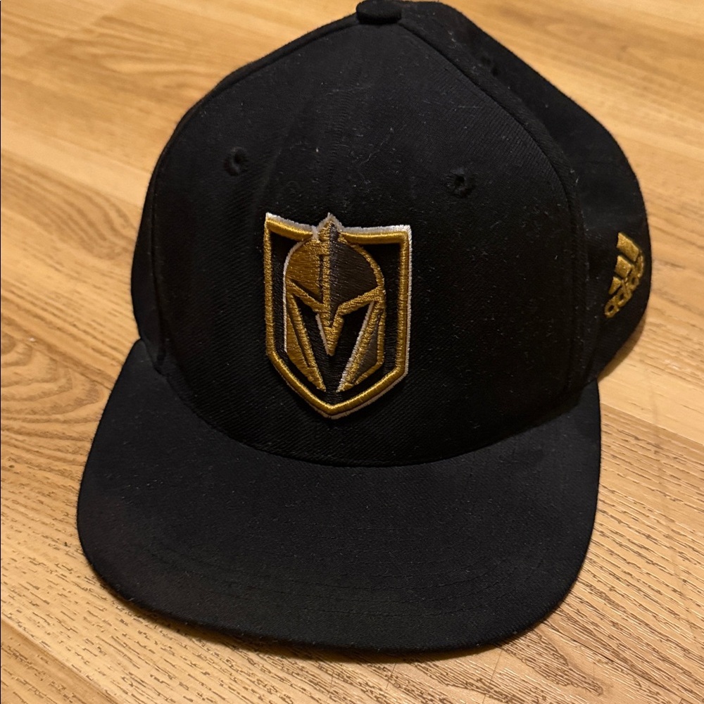 Adidas Black Vegas Golden Knights Flat-Brim Hat